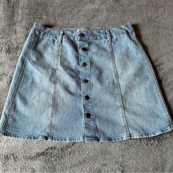 Y2K Mossimo A-Line Jean Skirt‎ Women's Size 16 Button Down - Picture 1 of 6